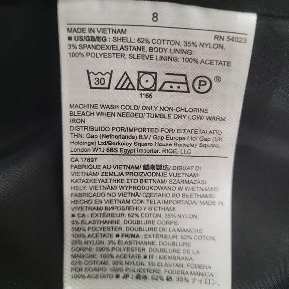 Banana Republic Womens Gray Black Animal Print Classic Deep V-Neck Blazer Size 8 - Picture 7 of 7